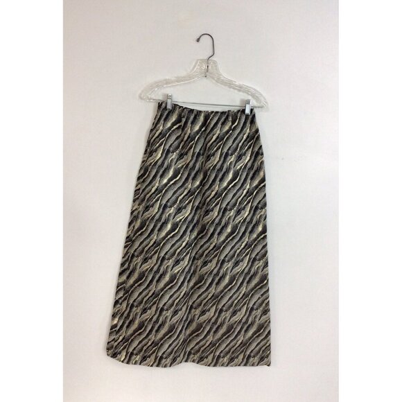 Original Luckner Model Dresses & Skirts - Vintage Maxi Skirt Metallic Gold Pattern Womens Small